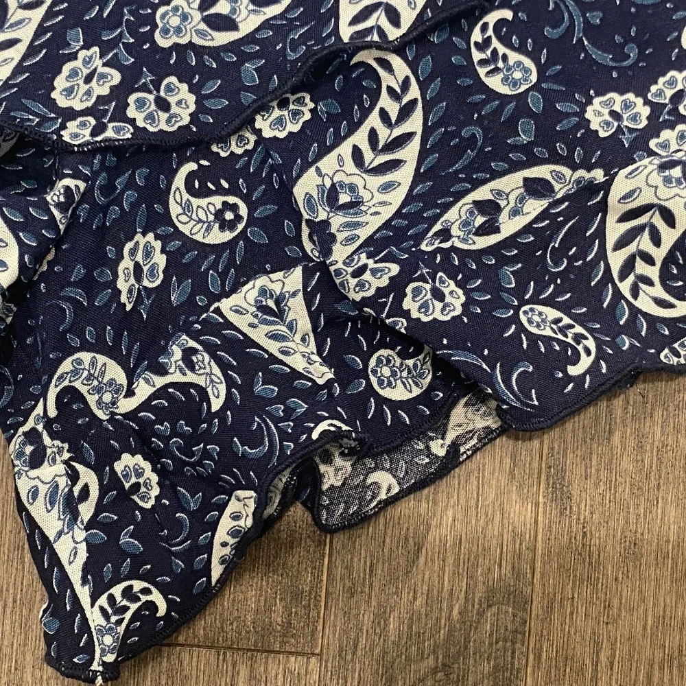 NWT Patrons of Peace Paisley Ruffle Hem Skort